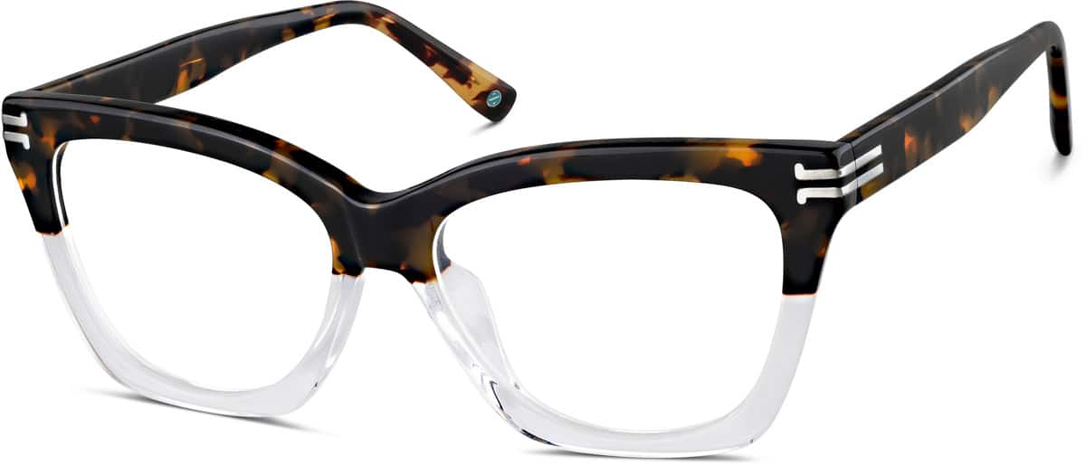 Angle view of Cat-Eye Glasses 4456025 in Tortoiseshell