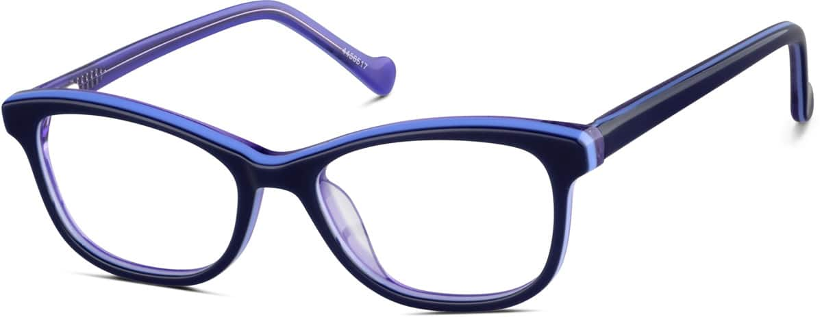 Angle view of Kids' Rectangle Glasses 4456517 in Purple