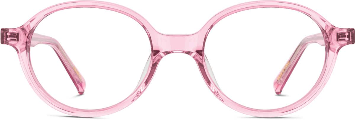 Front view of Kids' Round Glasses 4456619 in Pink