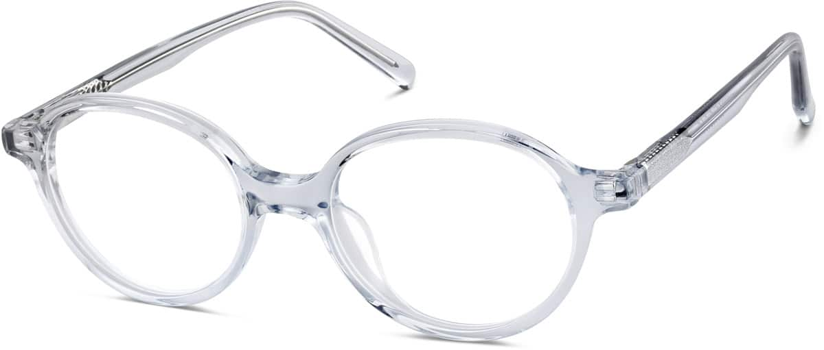 Angle view of Kids' Round Glasses 4456623 in Clear