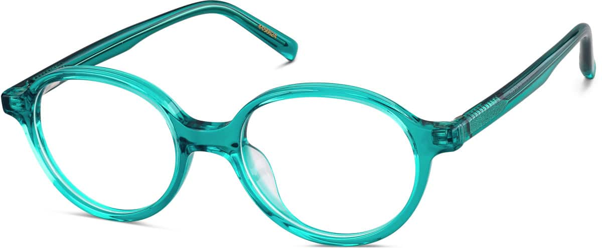 Angle view of Kids' Round Glasses 4456624 in Green