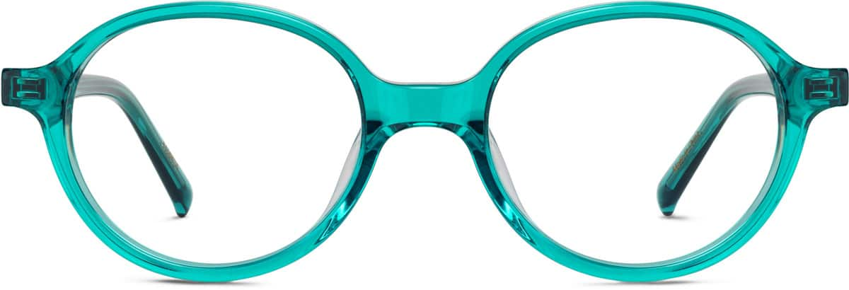 Front view of Kids' Round Glasses 4456624 in Green