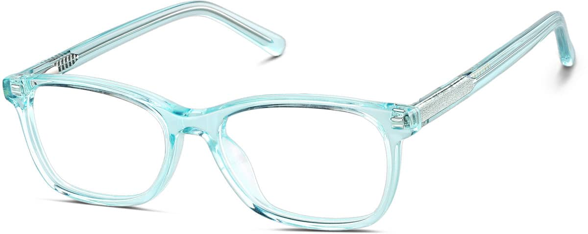 Angle view of Kids' Rectangle Glasses 4456724 in Aqua