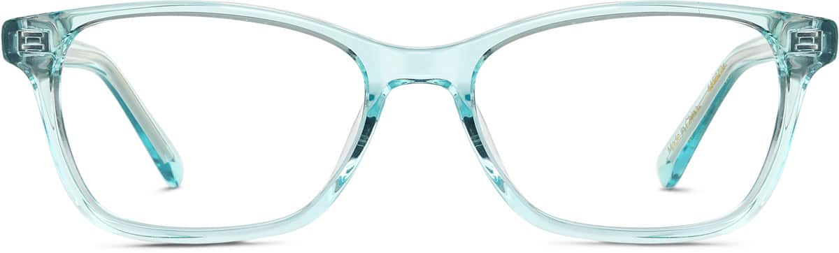 Front view of Kids' Rectangle Glasses 4456724 in Aqua