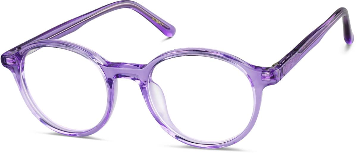 Angle view of Kids' Round Glasses 4456817 in Purple