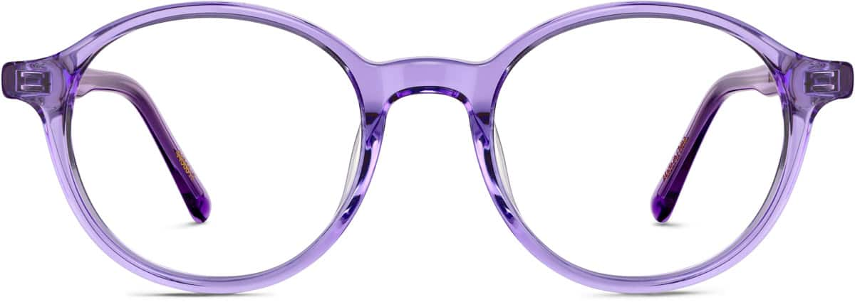 Front view of Kids' Round Glasses 4456817 in Purple