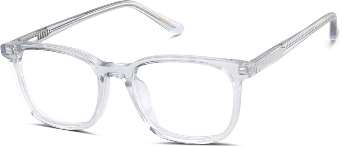 Angle view of Kids' Square Glasses 4456923 in Clear