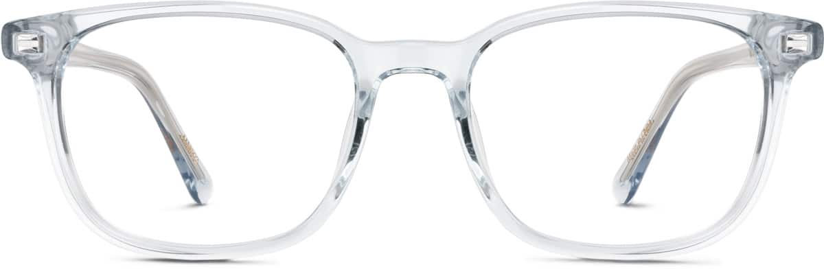 Front view of Kids' Square Glasses 4456923 in Clear