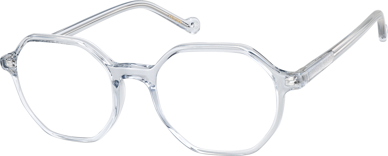 【ゴム新品】Lucite Crescent Clear Pony Clear Kids' Round Glasses #4433023 | Zenni Optical