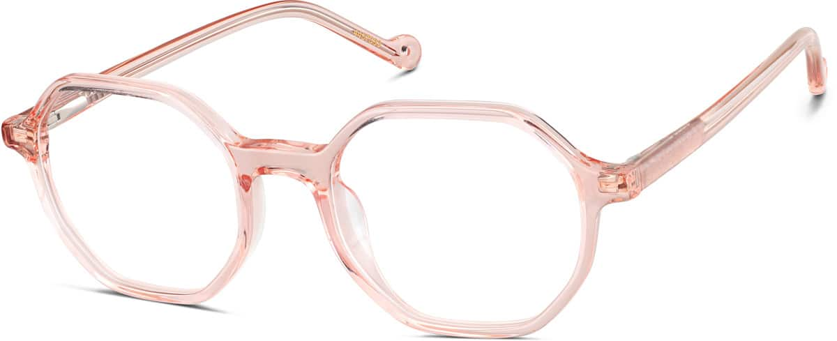 Angle view of Kids' Geometric Glasses 4457033 in Pink