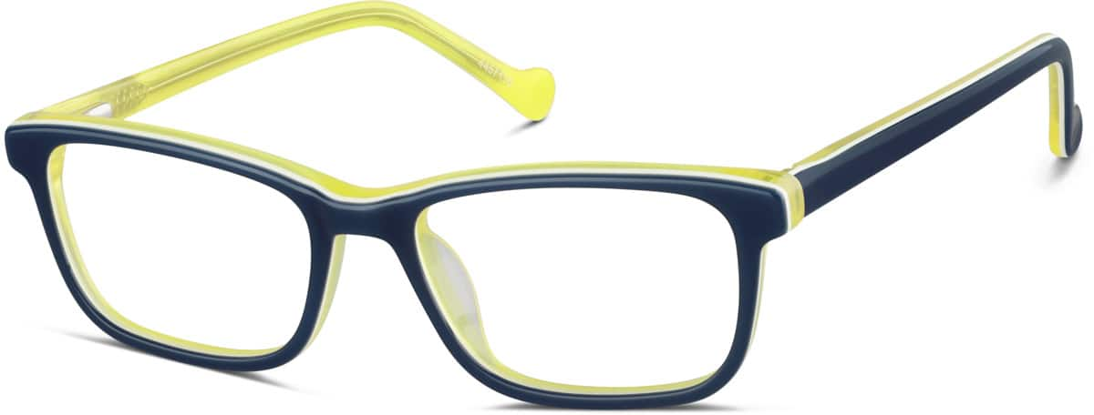 Angle view of Kids' Rectangle Glasses 4457116 in Blue