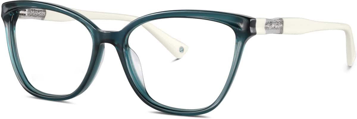 Angle view of Premium Cat-Eye Glasses 4457724 in Aqua