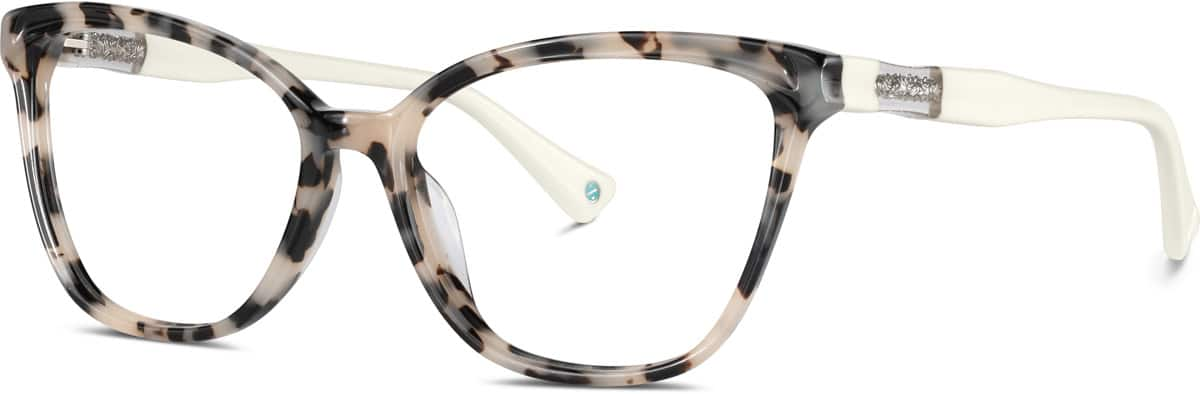 Angle view of Premium Cat-Eye Glasses 4457735 in Ivory Tortoiseshell