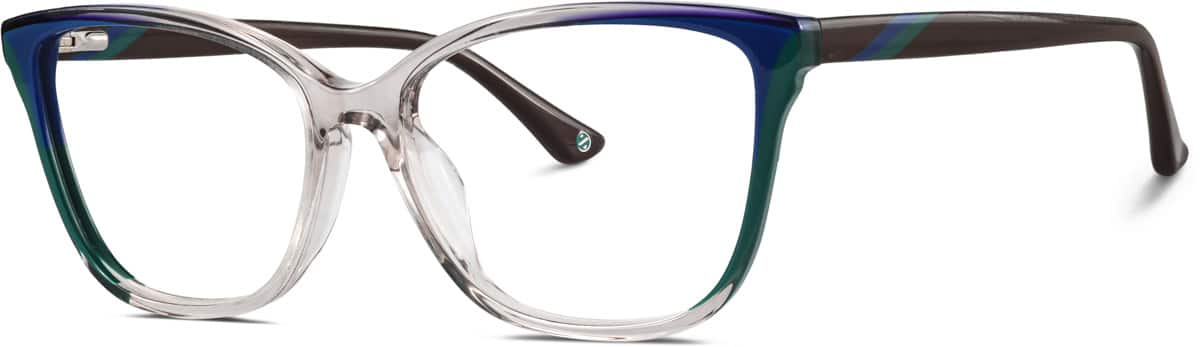 Angle view of Premium Cat-Eye Glasses 4458216 in Clear/Blue