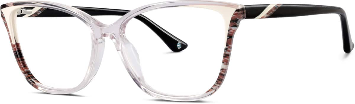 Angle view of Premium Cat-Eye Glasses 4458219 in Clear/Pink