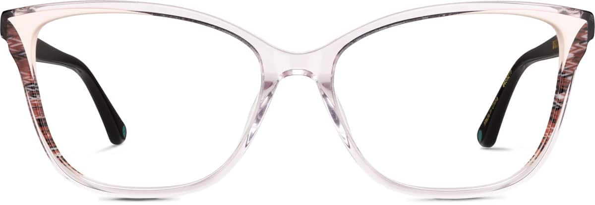 Front view of Premium Cat-Eye Glasses 4458219 in Clear/Pink