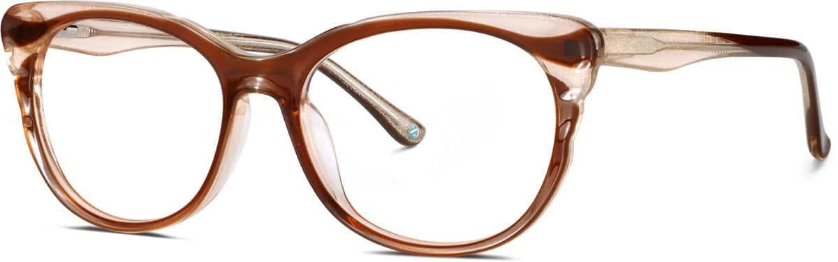 Angle view of Premium Oval Glasses 4458315 in Brown