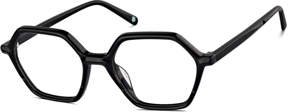 Angle view of Premium Geometric Glasses 4461021 in Black