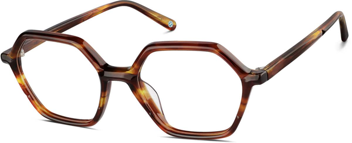 Angle view of Premium Geometric Glasses 4461025 in Tortoiseshell