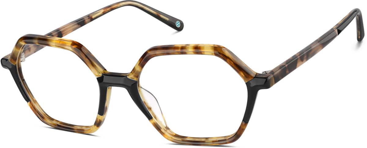 Angle view of Premium Geometric Glasses 4461035 in Tortoiseshell