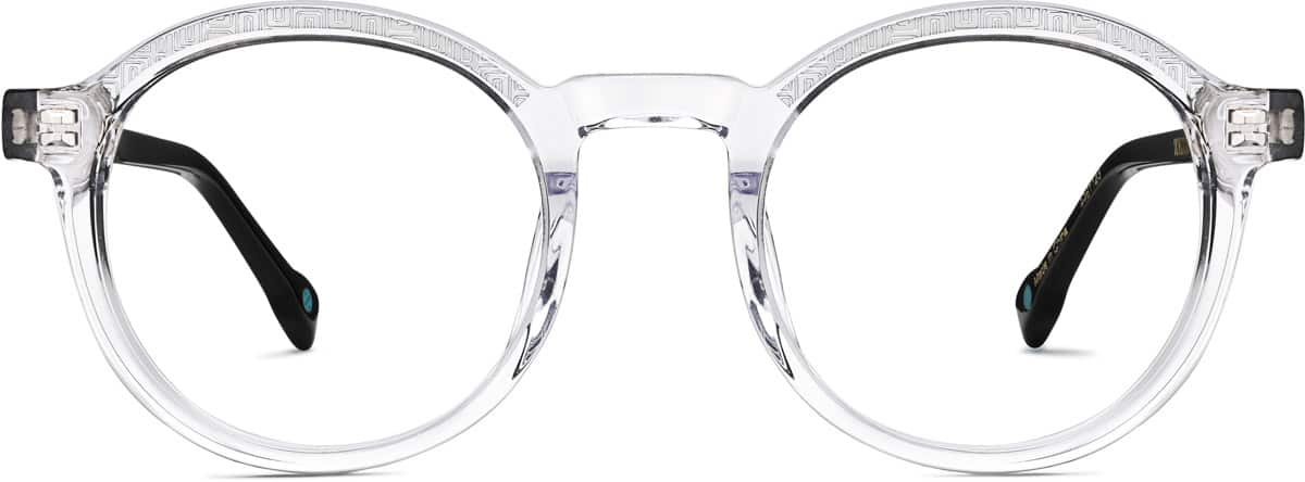 Front view of Premium Round Glasses 4461123 in Clear