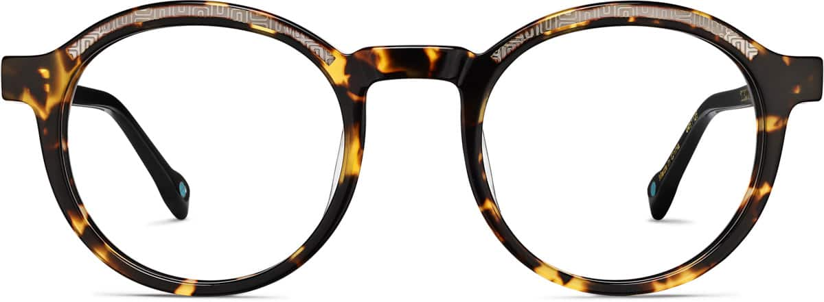 Front view of Premium Round Glasses 4461125 in Tortoiseshell