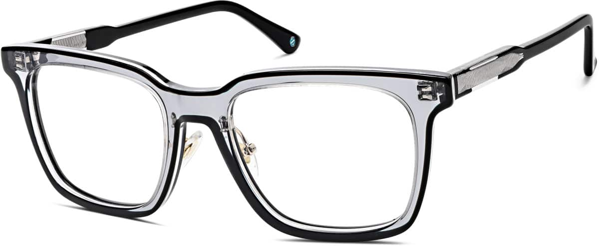 Angle view of Premium Square Glasses 4461212 in Gray