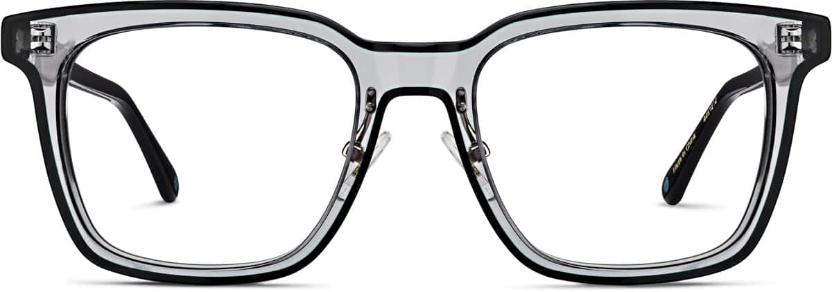 Front view of Premium Square Glasses 4461212 in Gray