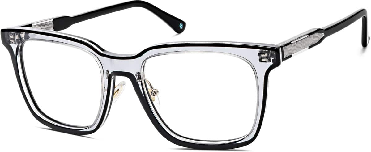 Angle view of Premium Square Glasses 4461221 in Black