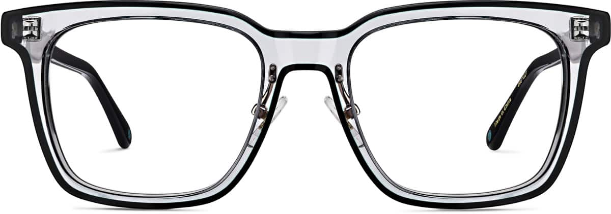 Front view of Premium Square Glasses 4461221 in Black