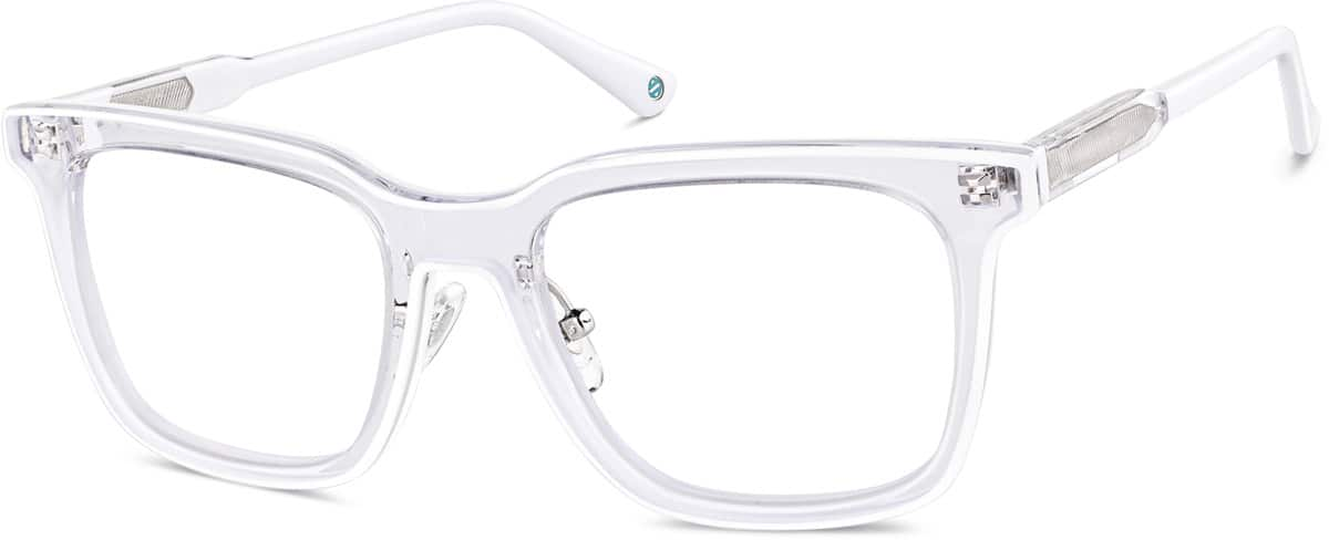 Angle view of Premium Square Glasses 4461230 in White