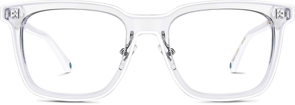 Front view of Premium Square Glasses 4461230 in White