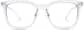 Front view of Premium Square Glasses 4461230 in White thumbnail