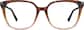 Front view of Premium Square Glasses 4461515 in Brown thumbnail