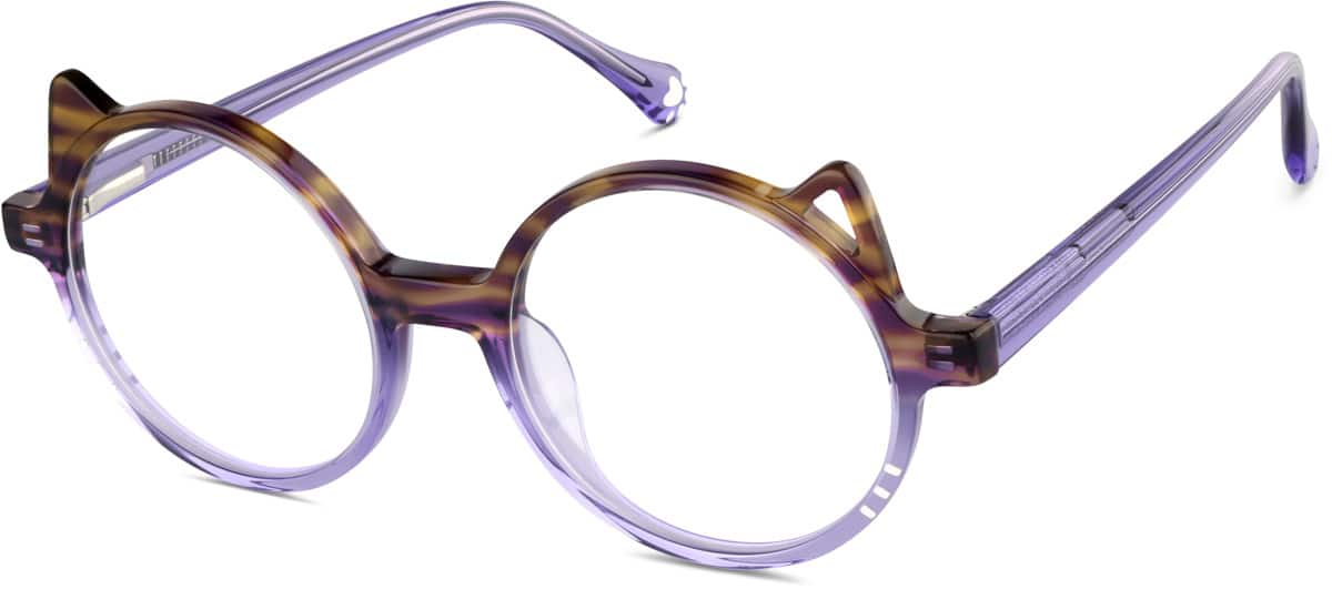 Angle view of Kids' Round Glasses 4462317 in Purple