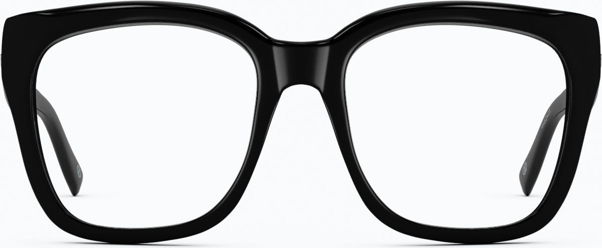 Front view of Square Glasses 4462421 in Black thumbnail