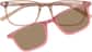 Front view of Kids' Polarized Rectangle Magnetic Clip-on Glasses 4463315 in Brown thumbnail