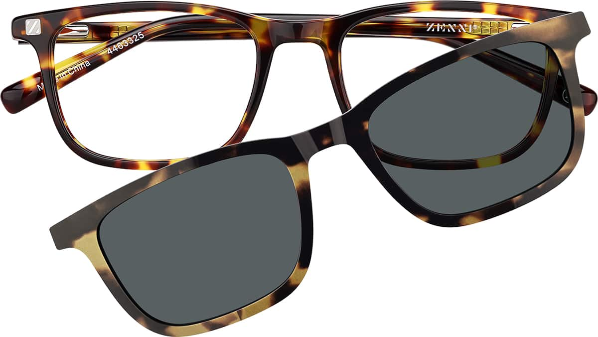 Front view of Kids' Rectangle Magnetic Snap-On Set 4463325 in Tortoiseshell