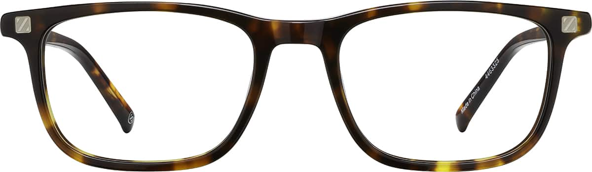 Front view without clip-on of Kids' Rectangle Magnetic Snap-On Set 4463325 in Tortoiseshell