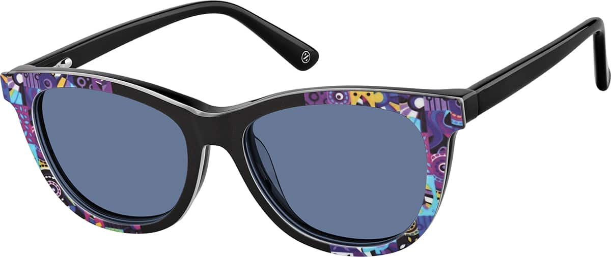 Angle view of Kids' Cat-Eye Magnetic Snap-On Set 4463421 in Black