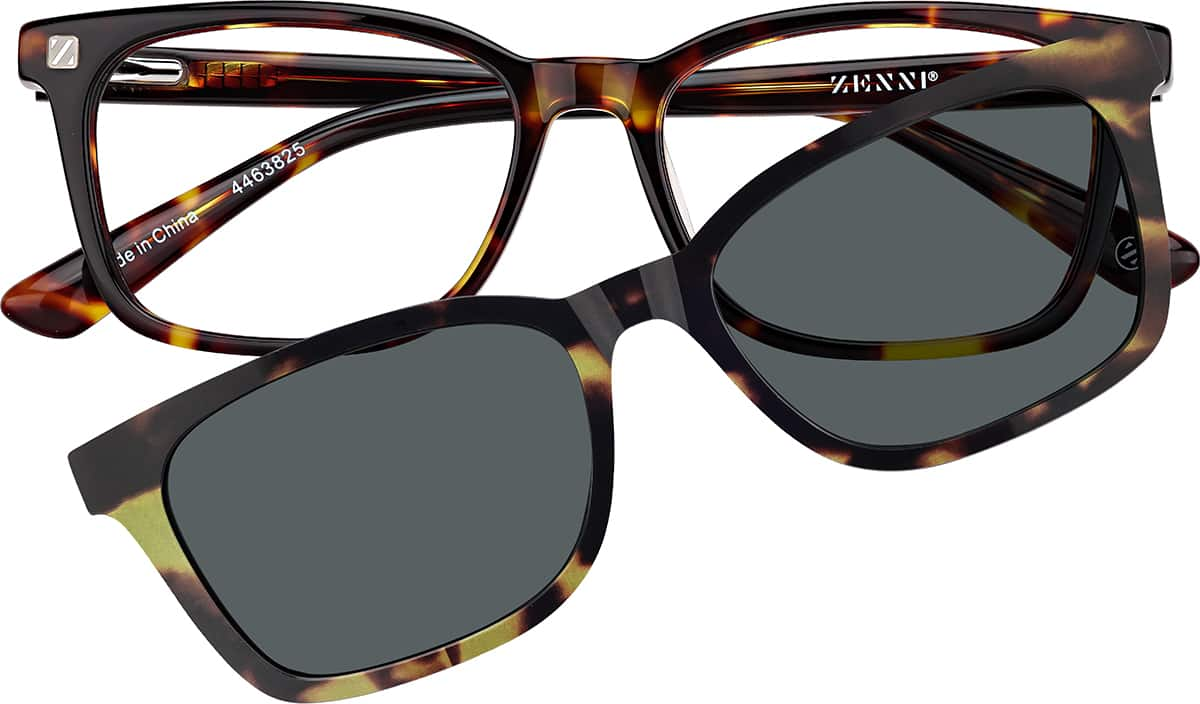 Front view of Kids' Rectangle Magnetic Snap-On Set 4463825 in Tortoiseshell