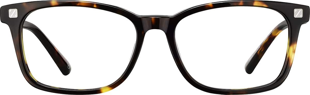 Front view without clip-on of Kids' Rectangle Magnetic Snap-On Set 4463825 in Tortoiseshell