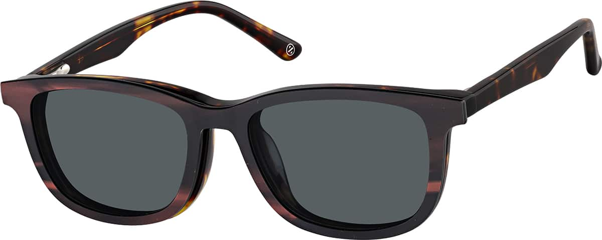 Angle view of Kids' Rectangle Magnetic Snap-On Set 4463925 in Tortoiseshell