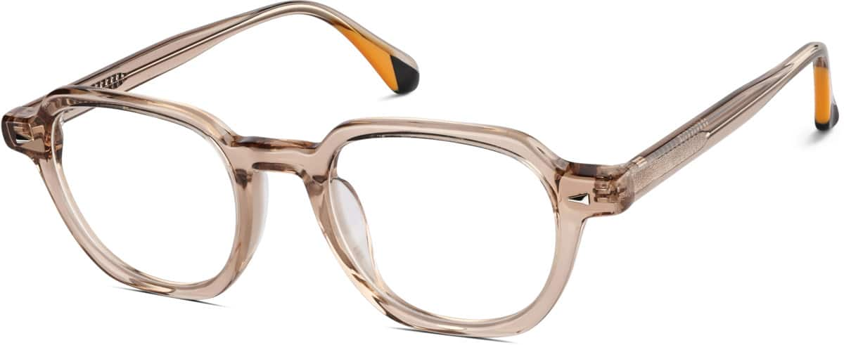 Angle view of Square Glasses 4464315 in Beige