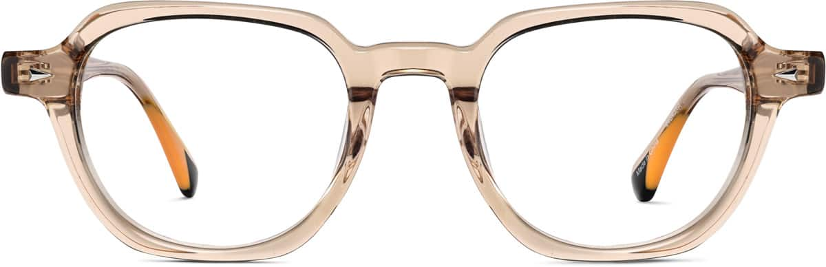 Front view of Square Glasses 4464315 in Beige