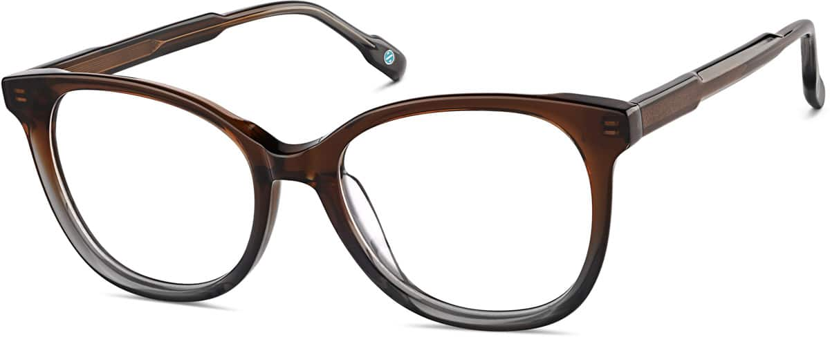 Angle view of Cat-Eye Glasses 4464415 in Brown