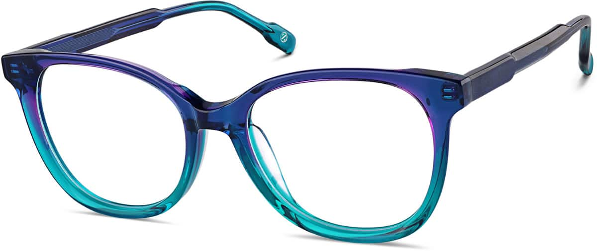 Angle view of Cat-Eye Glasses 4464416 in Blue