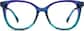 Front view of Cat-Eye Glasses 4464416 in Blue thumbnail