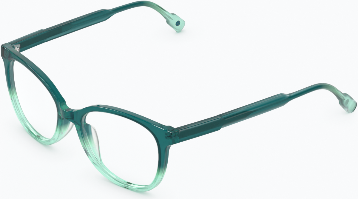 Angle view of Cat-Eye Glasses 4464424 in Green thumbnail