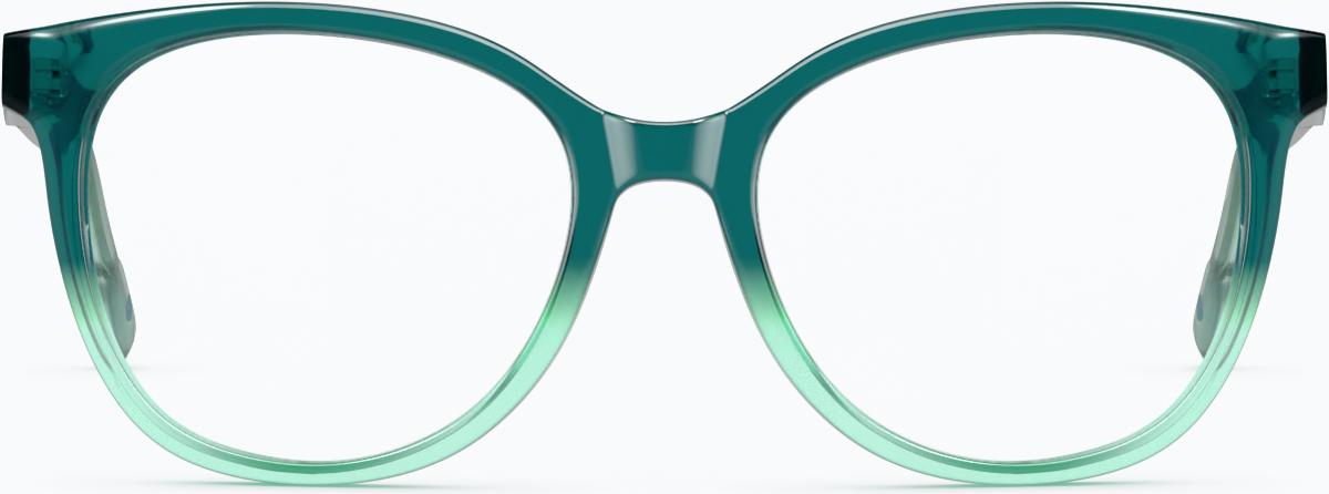 Front view of Cat-Eye Glasses 4464424 in Green thumbnail